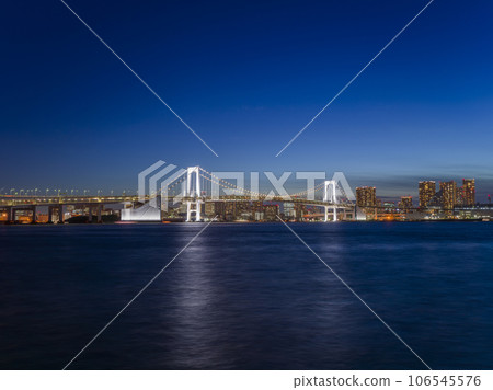 Rainbow Bridge night view from Toyosu Gururi Park 106545576