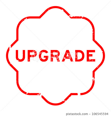 Grunge red upgrade word rubber seal stamp on white background 106545594