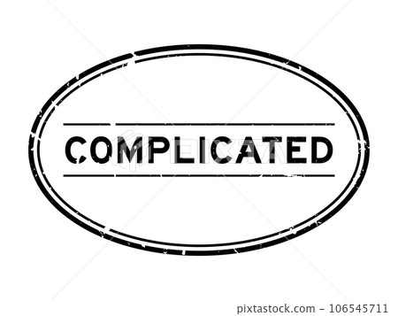 Grunge black complicated word oval rubber seal stamp on white background 106545711