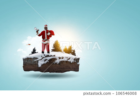 Happy Santa. Christmas concept . Mixed media Happy Santa. Christmas concept . Mixed media 106546008
