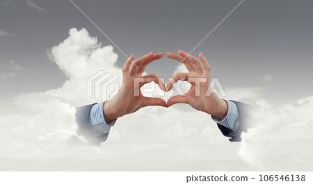 Female hands form heart shape Female hands form heart shape 106546138