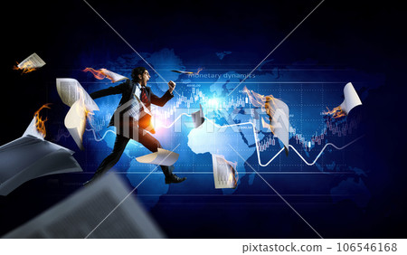 Portrait of energetic businessman running Portrait of energetic businessman running 106546168