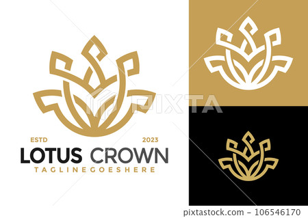 Lotus Crown Nature Leaf logo design vector symbol icon illustration Lotus Crown Nature Leaf logo design vector symbol icon illustration 106546170