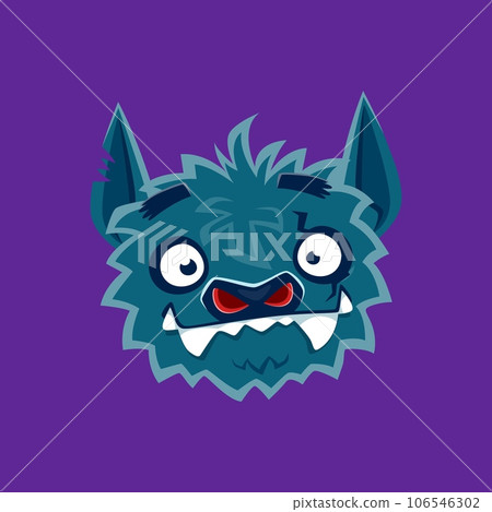 Cartoon halloween bat emoji character. Isolated vector spooky and funny animal personage with pointy fangs, goggle eyes, and mischievous expression. Playful and eerie emoticon for messages and chats Cartoon halloween bat emoji character. Isolated vector spooky and funny animal personage with pointy fangs, goggle eyes, and mischievous expression. Playful and eerie emoticon for messages and chats 106546302