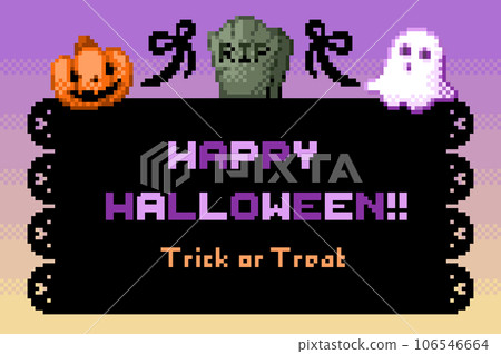 Cute gothic dot picture frame material for Halloween 106546664