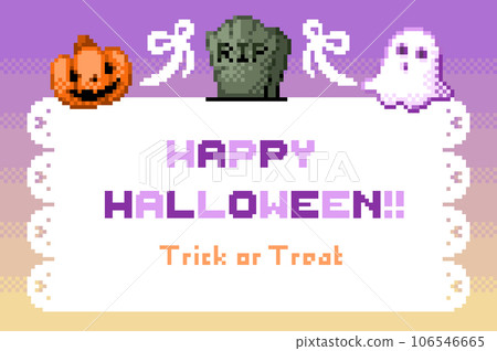 Cute dot picture frame material of Halloween ghost 106546665