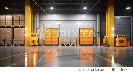 Roller door or roller shutter and concrete floor for background. Roller door or roller shutter and concrete floor for background. 106546673