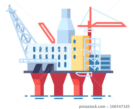 Oil petroleum industry. Marine platform. Gasoline production. Industrial rig and derrick. Sea petrol well. Ocean drilling and mining equipment. Offshore gas extraction. Vector concept Oil petroleum industry. Marine platform. Gasoline production. Industrial rig and derrick. Sea petrol well. Ocean drilling and mining equipment. Offshore gas extraction. Vector concept 106547185