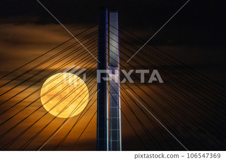 [神奈川縣] 橫濱海灣大橋和超級月亮 106547369