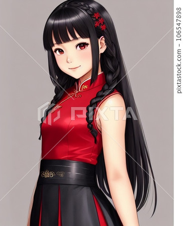 穿著旗袍的可愛小女孩 穿著旗袍的可愛小女孩 106547898