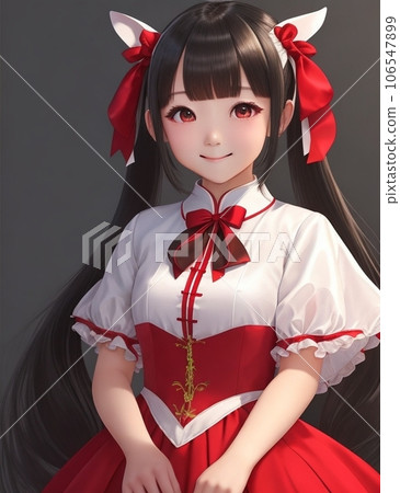 穿著旗袍的可愛小女孩 穿著旗袍的可愛小女孩 106547899