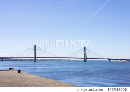 Scenery of Choshi Ohashi Bridge and Tone River 106548008