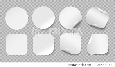 Adhesive white sticker set 106548052