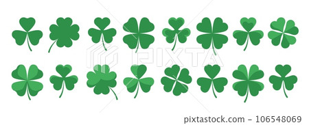 Green clover leaf set Green clover leaf set 106548069