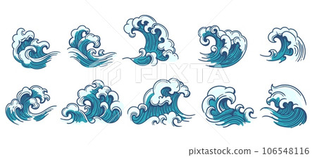 Ocean storm round wave set Ocean storm round wave set 106548116