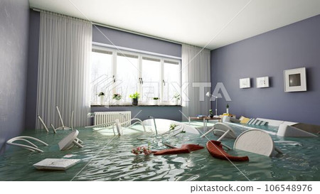 Flooding living interior Flooding living interior 106548976