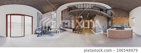 360 panorama of the living interior. 360 panorama of the living interior. 106548979
