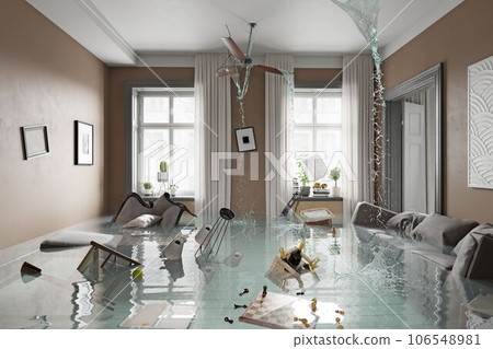 Flooding living interior Flooding living interior 106548981