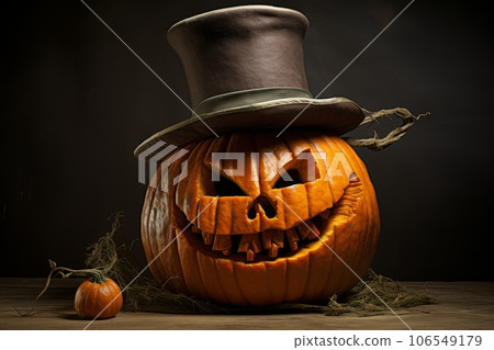 Jack o lantern for Halloween on a dark background Jack o lantern for Halloween on a dark background 106549179