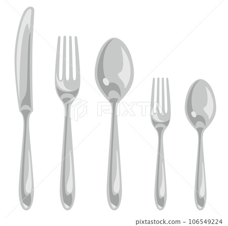 Silver cutlery vector illustration set/cutlery Silver cutlery vector illustration set/cutlery 106549224