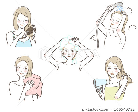 Hair care illustration set 106549752