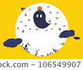 Halloween ghost full moon no text 106549907