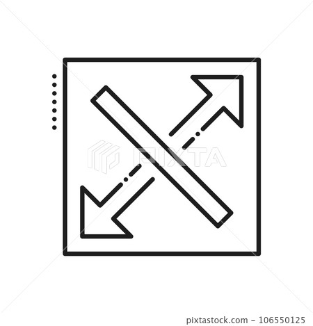 Reduce expand, resize and scale vector line icon. Zoom and change, increase symbol. Scaling decrease, arrows changing size, smaller and maximize 106550125