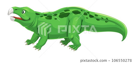 Hyperadopedon dinosaur cute cartoon character. Prehistoric lizard, paleontology animal or extinct reptile Hyperadopedon cheerful vector mascot. Jurassic era dinosaur funny personage or happy character Hyperadopedon dinosaur cute cartoon character. Prehistoric lizard, paleontology animal or extinct reptile Hyperadopedon cheerful vector mascot. Jurassic era dinosaur funny personage or happy character 106550278