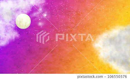 Japanese paper texture starry sky and white clouds Halloween color background illustration Japanese paper texture starry sky and white clouds Halloween color background illustration 106550376