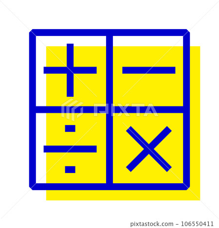Two color style icons representing education, calculations, arithmetic and mathematics 106550411