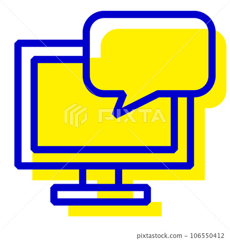 Two-color style icon representing education, PC, personal computer Two-color style icon representing education, PC, personal computer 106550412