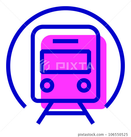 Bicolor style icons representing vehicles, subway 106550525