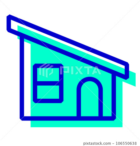 代表房屋、建築物的兩種顏色樣式圖標 106550638