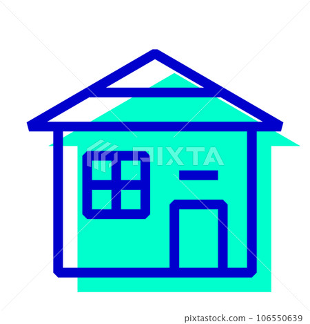代表房屋、建築物的兩種顏色樣式圖標 106550639
