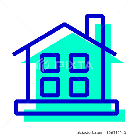 代表房屋、建築物的兩種顏色樣式圖標 106550640