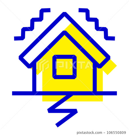 代表災難、地震的兩種顏色樣式圖標 106550809