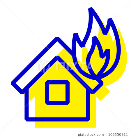 代表災難、火災的雙色風格圖標 代表災難、火災的雙色風格圖標 106550811