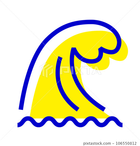 代表災難、海嘯的兩種顏色風格圖標 代表災難、海嘯的兩種顏色風格圖標 106550812