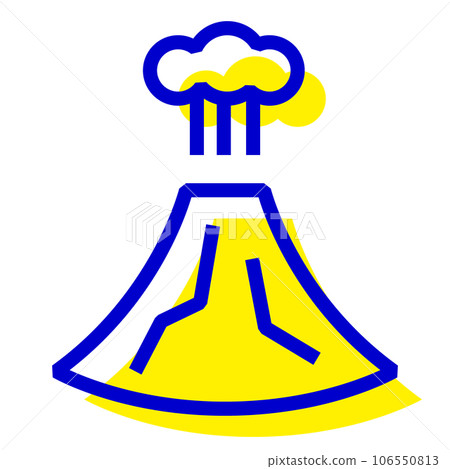代表災難、火山爆發和火山的兩種顏色風格圖標 106550813