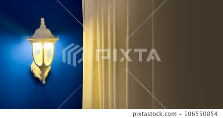 Wall lamp with copy space. Wall lamp with copy space. 106550854