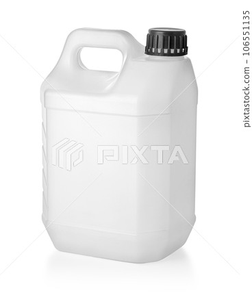 Plastic canister on a white Plastic canister on a white 106551135
