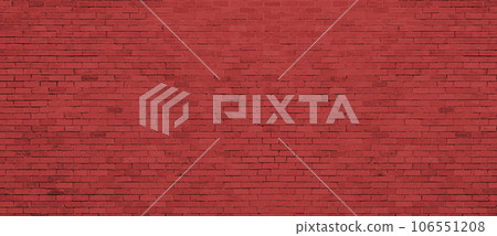 Panoramic background of wide old red brick wall 106551208