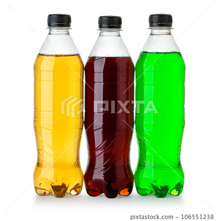 Three plastic bottles with soft drink Three plastic bottles with soft drink 106551238