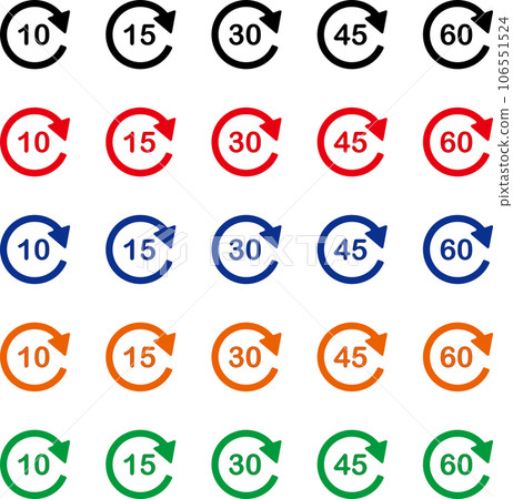 Rotating arrows with numbers_5 color set 106551524