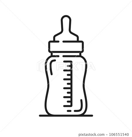 Baby milk bottle isolated thin line icon.... - Stock Illustration ...