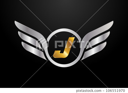 English alphabet with wings logo design. Car and automotive vector logo concept 106551970