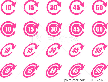 Stylish rotating arrow set with numbers_pink Stylish rotating arrow set with numbers_pink 106552425