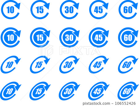 Stylish rotating arrow set with numbers_light blue 106552426