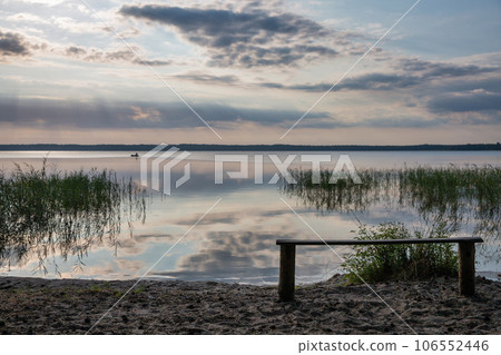 View over sunrise White Lake. Rivne region, Ukraine. 106552446