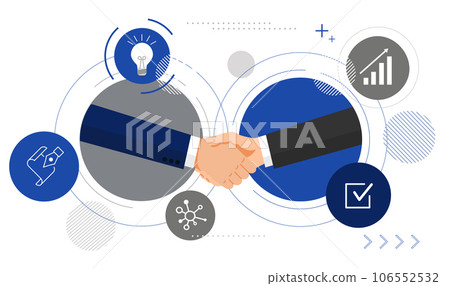 握手和圖標的集合、合同圖像插圖、矢量 106552532